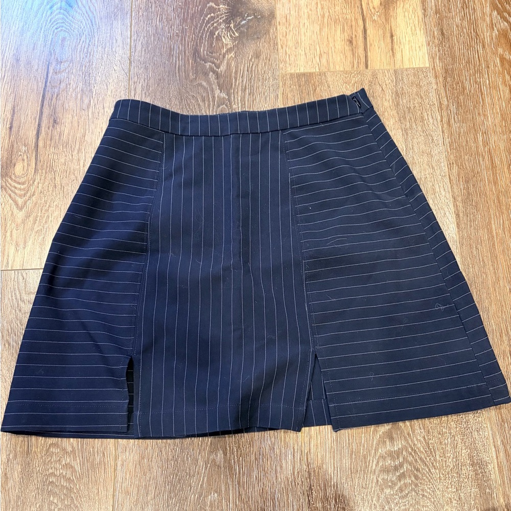Cooperative Navy Pinstripe Skirt